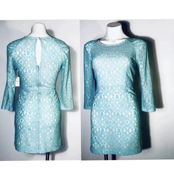Forever 21 Dresses & Skirts - Forever 21 teal lace sheath dress